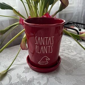 Rae Dunn Red “Santa’s plants” planter